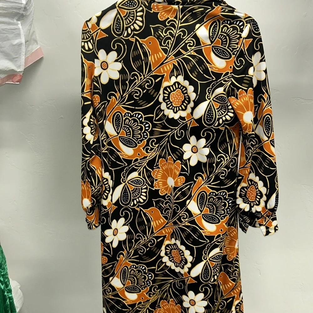 Multini Vintage Euro Dress full print fall colors! S/M - Picture 6 of 8